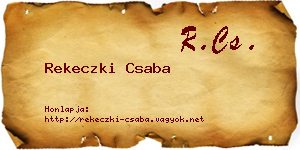 Rekeczki Csaba névjegykártya